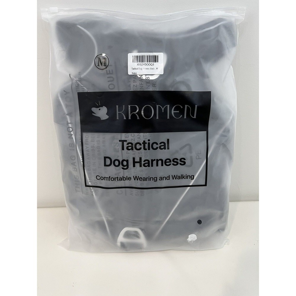 KROMEN TACTICAL DOG HARNESS SZ M Medium Black Brand NEW Comfortable Wearing - Picture 10 of 11